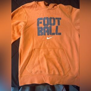 Kids Orange Nike Football Hoodie
